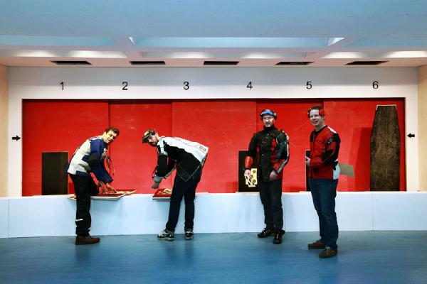 Stock Exchange Rifle Club Changing Targets underneath London Bridge.